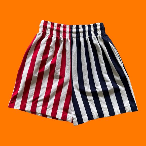 90's vintage red white and blue striped cotton blend high waisted shorts SMALL - Picture 7 of 8